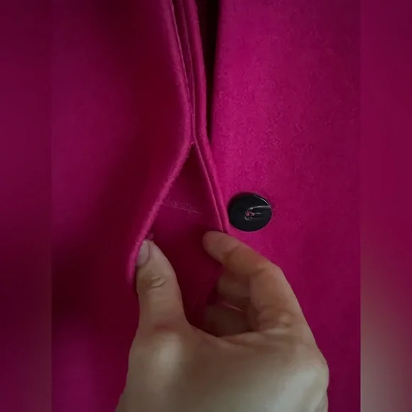 NWT Mango Hot Pink Unstructured Wool-blend Coat - Picture 10 of 11